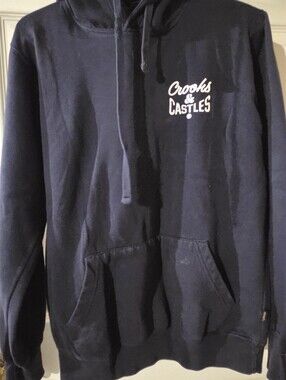 Crooks & Castles Navy Hoodie with White Logo